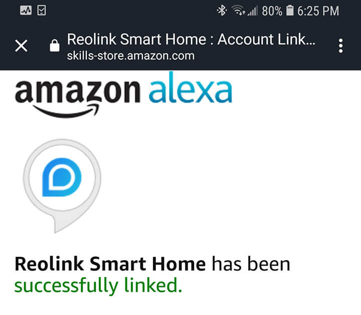 Alexa and Reoling Successfully Linked Alexa and Reoling Successfully Linked