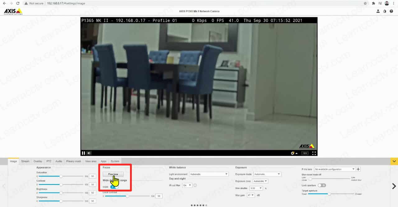 Axis IP camera Fine Tune Focus Axis IP camera Fine Tune Focus