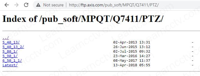 Axis PTZ Drivers in the FTP Server Axis PTZ Drivers in the FTP Server
