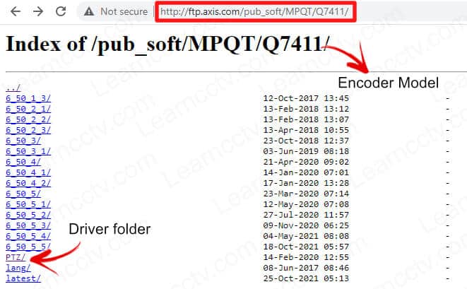 Axis PTZ Drivers in the FTP server Axis PTZ Drivers in the FTP server