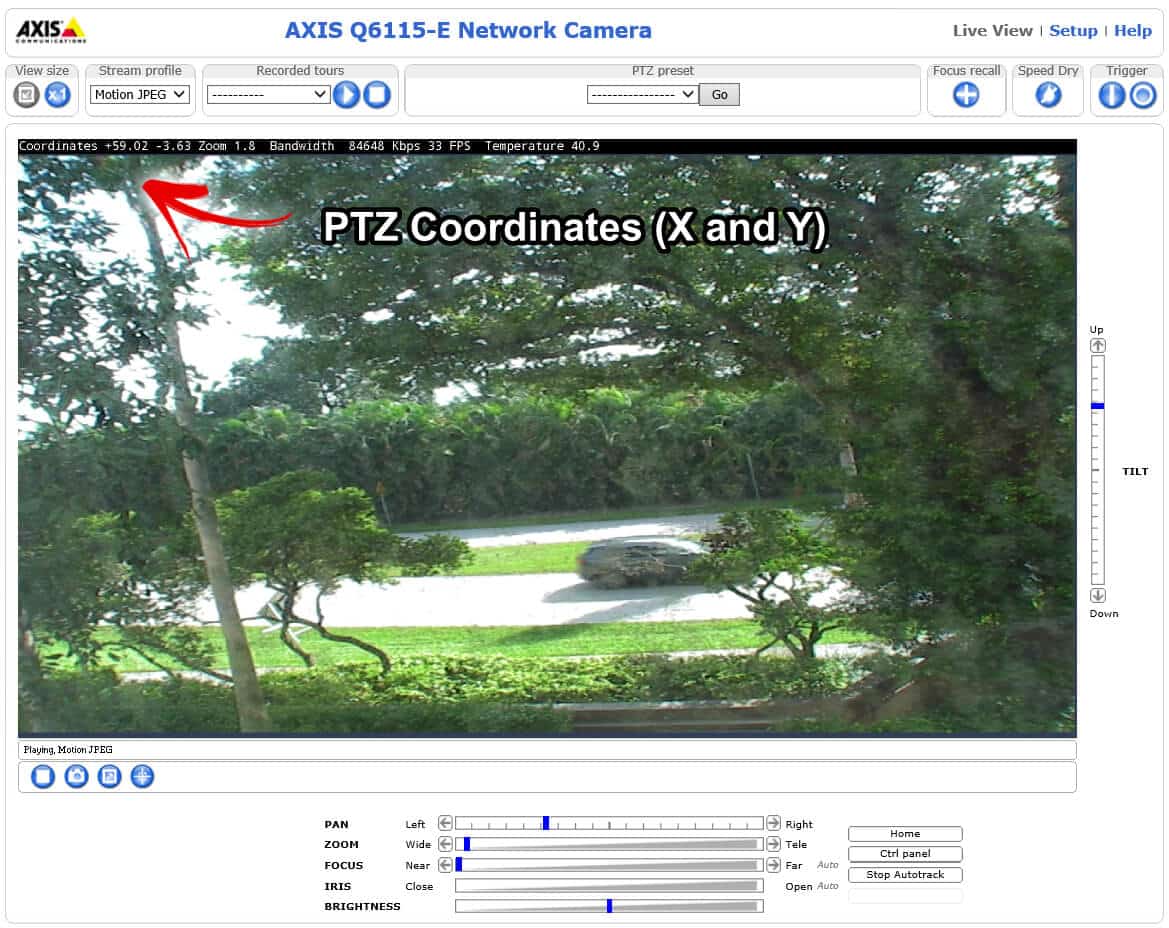 Axis PTZ with Coordinates Axis PTZ with Coordinates
