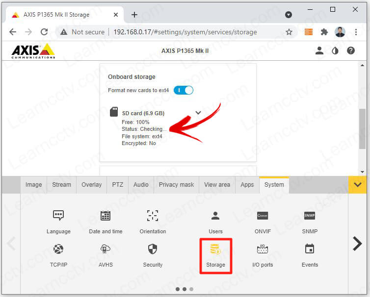 Axis SD Card Checking Msg Axis SD Card Checking Msg