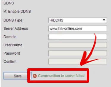 Hikvision communication to the server failed Hikvision communication to the server failed