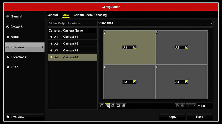 Hikvision DVR Channel Display All The Channels Hikvision DVR Channel Display All The Channels