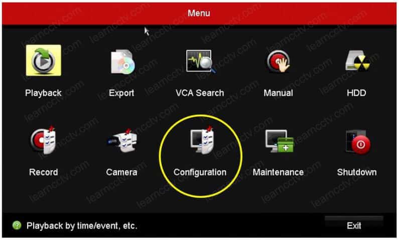Hikvision DVR menu Hikvision DVR menu