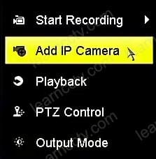 Hikvision NVR add camera button Hikvision NVR add camera button
