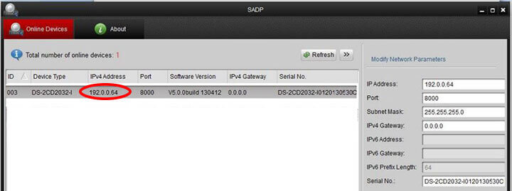 Hikvision SADP camera IP Hikvision SADP camera IP