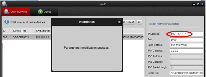 Hikvision SADP IP configuration Hikvision SADP IP configuration