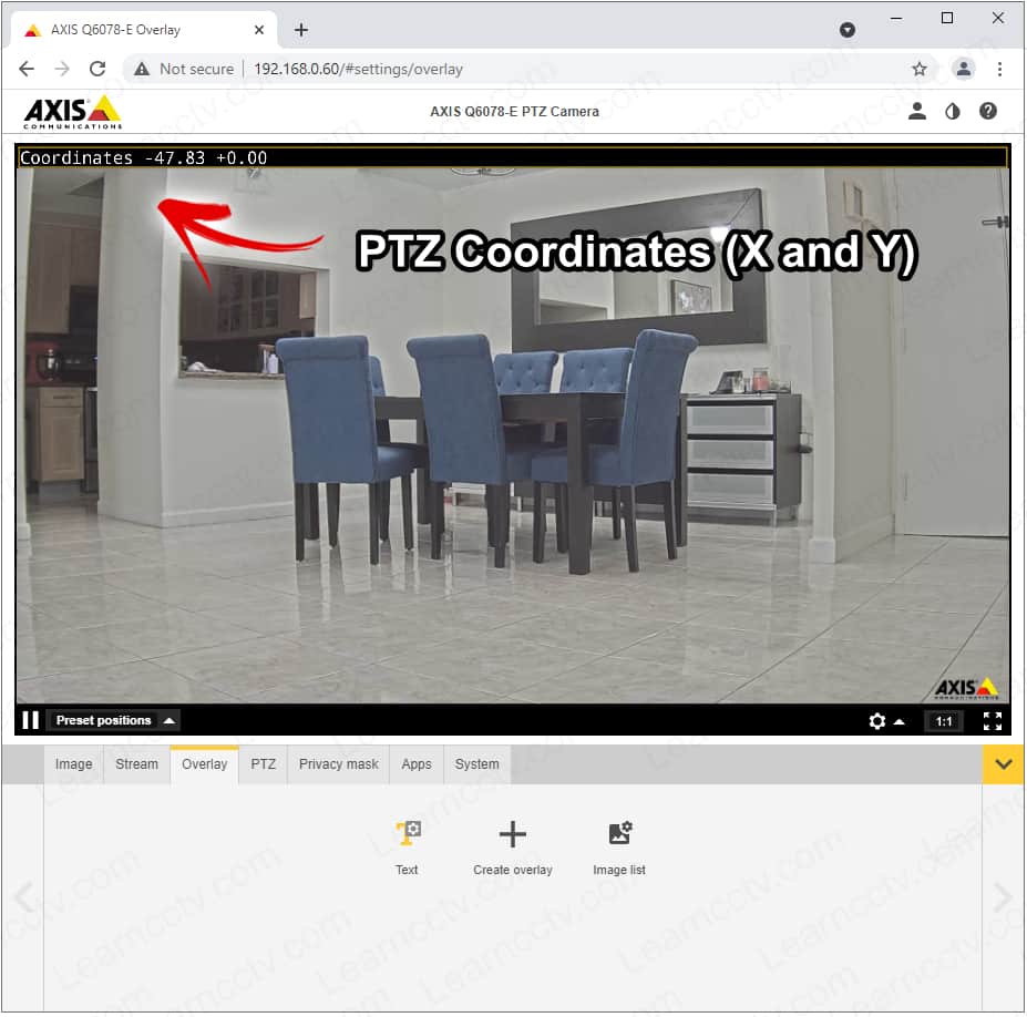 Internal PTZ camera with Coordinates Internal PTZ camera with Coordinates