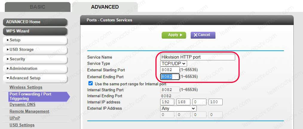 Router port forwarding for Hikvision Router port forwarding for Hikvision