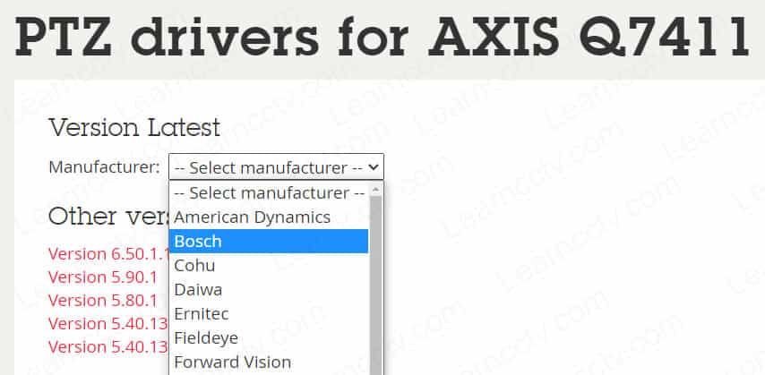 Video encoder PTZ Drivers Video encoder PTZ Drivers