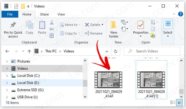 Video files from SD card Video files from SD card