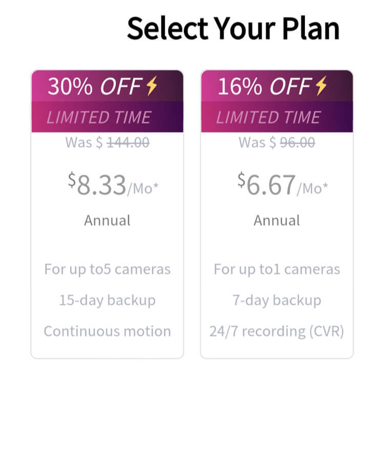 Yi Home Cloud service price Yi Home Cloud service price