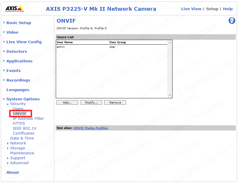 Axis-P3225-MKII-ONVIF-Menu1