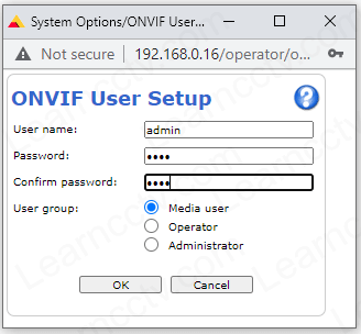 Axis P3225 MKII ONVIF User Setup Axis P3225 MKII ONVIF User Setup
