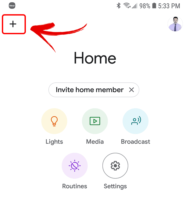 Google Home Main Screen Google Home Main Screen