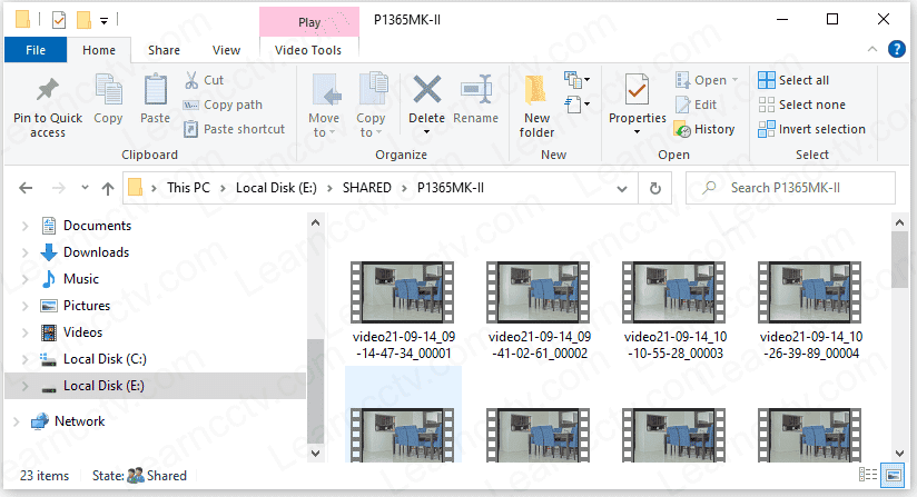 Shared folder with recorded videos Shared folder with recorded videos