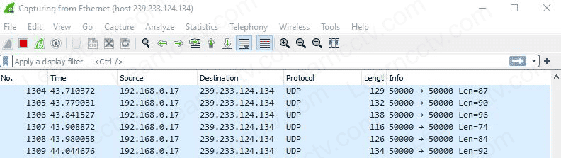 Wireshark shows Multicast Traffic from Axis Camera Wireshark shows Multicast Traffic from Axis Camera